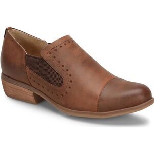 Korks by Kork-Ease Gertrude brown leather slip on heeled ankle shoes size 7.5